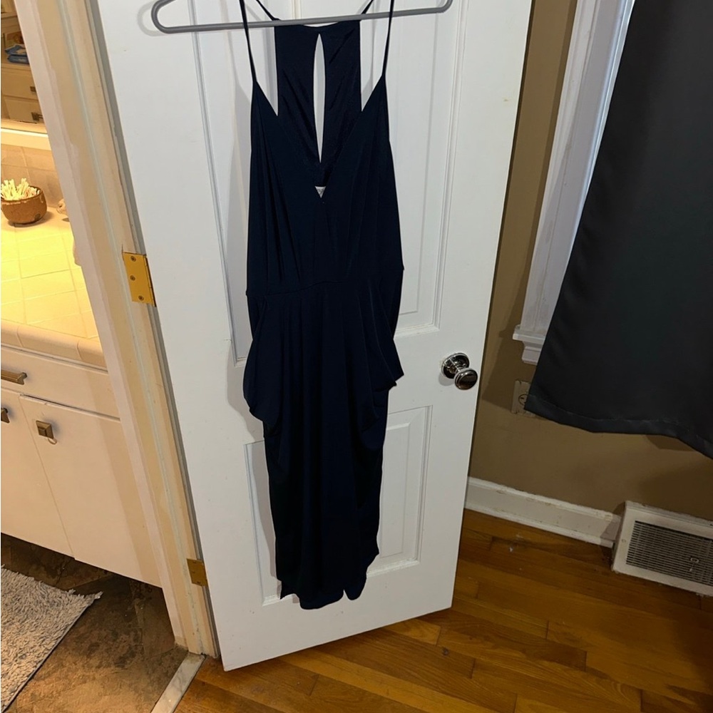 NWOT Elegant Navy Blue Halter Dress